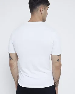 River Island muscle fit V neck t-shirt< Essentials