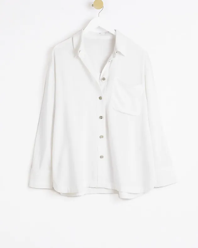 River Island oversized shirt with linen< Co-ord Sets