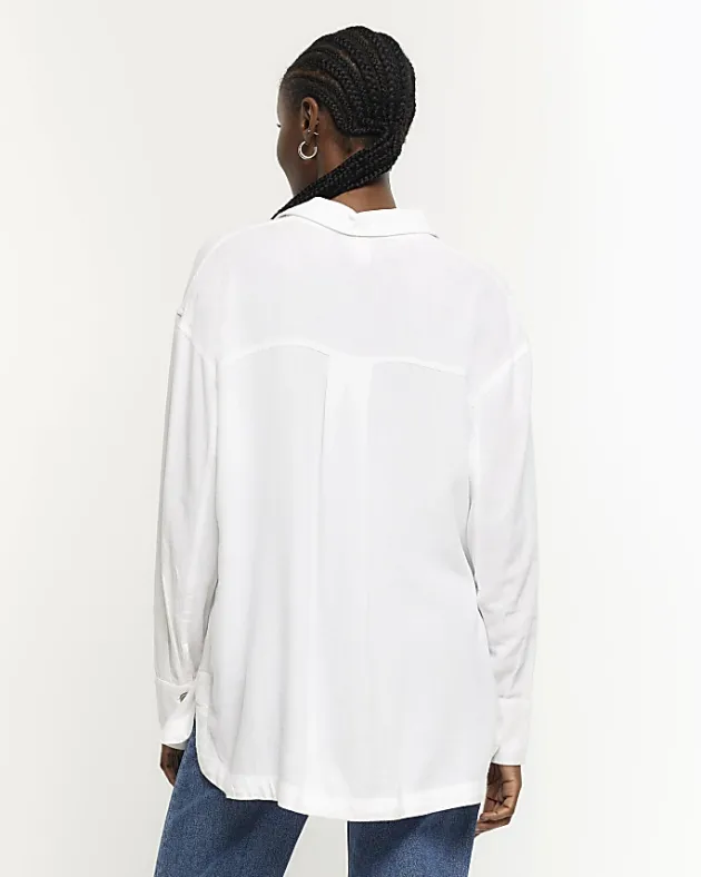 River Island oversized shirt with linen< Co-ord Sets