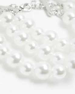 River Island Pearl Multirow Bracelet< Jewellery