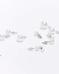 River Island pearl stud earrings multipack< Jewellery