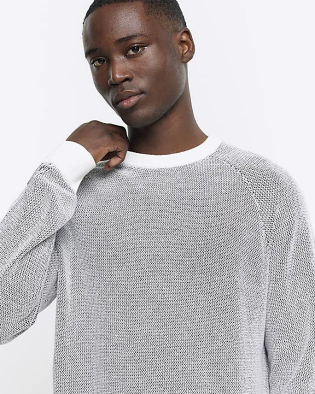 River Island regular fit knit textured jumper< Jumpers & Cardigans