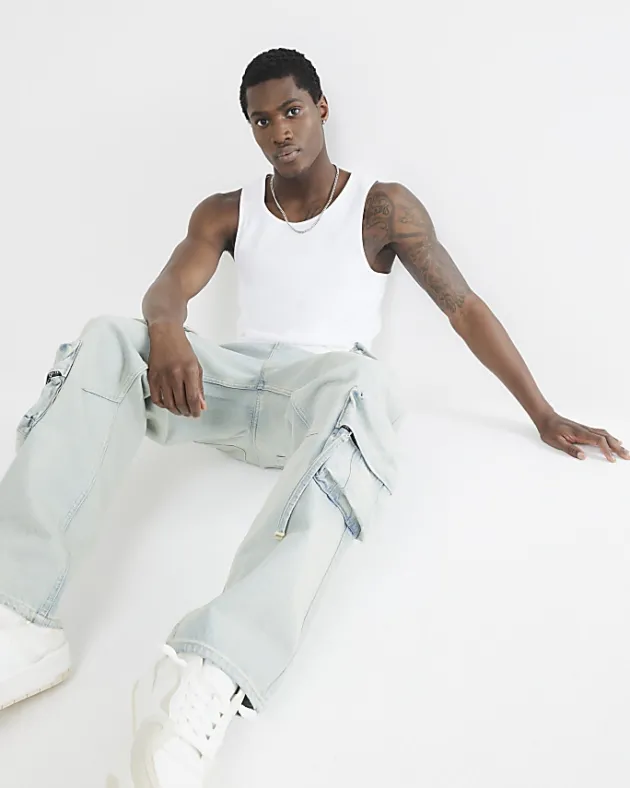 River Island regular fit rib vest< Essentials