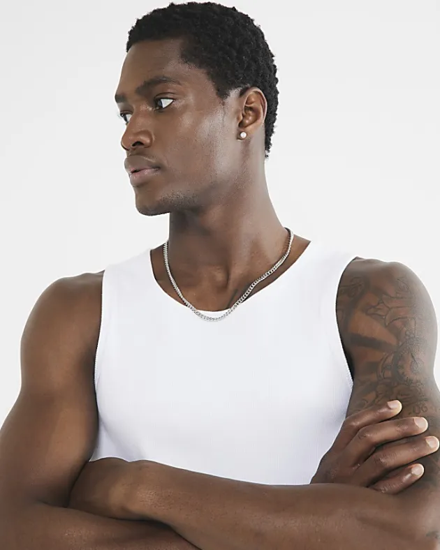 River Island regular fit rib vest< Essentials