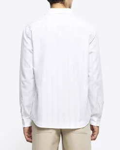 River Island regular fit striped linen blend shirt< Shirts