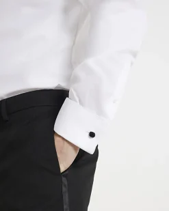 River Island slim fit double cuff smart shirt< Shirts