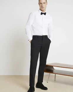 River Island slim fit double cuff smart shirt< Shirts