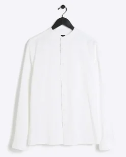 River Island slim fit grandad collar shirt< Shirts