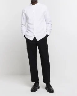 River Island slim fit grandad collar shirt< Shirts