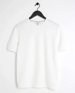 River Island slim fit textured knit t-shirt< Jumpers & Cardigans