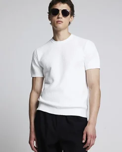 River Island slim fit textured knit t-shirt< Jumpers & Cardigans