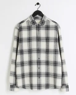 River Island slim fit waffle textured check shirt< Shirts