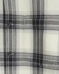 River Island slim fit waffle textured check shirt< Shirts