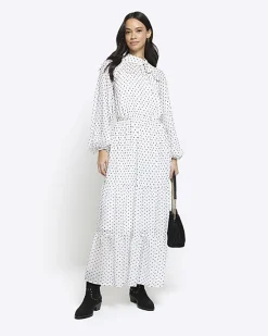 River Island spot bow swing midi dress< Dresses