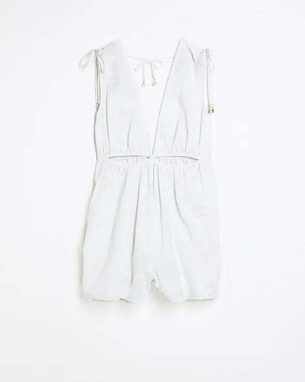 River Island textured cut out playsuit< Jumpsuits & Playsuits