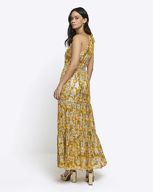 River Island floral glitter slip maxi dress< Dresses